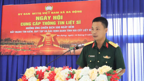 PHÓ CHỦ TỊCH ỦY BAN MẶT TRẬN TỔ QUỐC VIỆT NAM TỈNH HỒ NGỌC THỊNH DỰ “NGÀY HỘI CUNG CẤP THÔNG TIN LIỆT SĨ” TẠI XÃ BA ĐỘNG